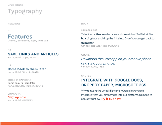 Style Guide Typography