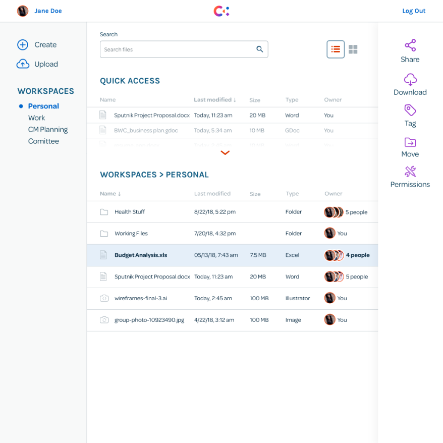 Internal Dashboard File Menu